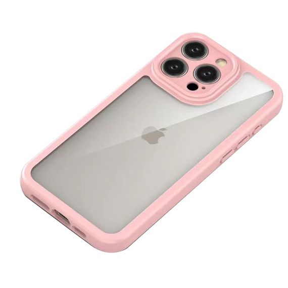 TPU чохол Transparent + Colour 1,5mm для Apple iPhone 14 Pro (6.1") Pink | Зображення 2