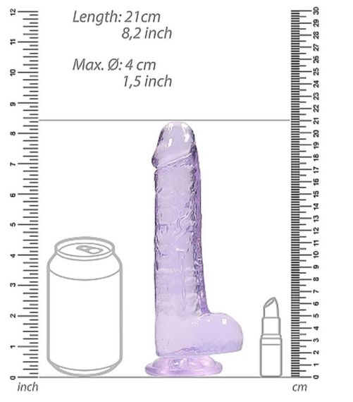 Фалоімітатор - Realrock Dildo 8" Purple Sex Aura | Зображення 2