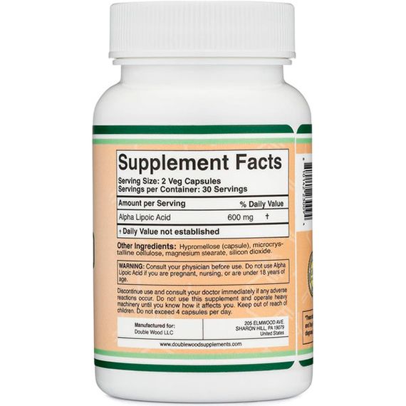 Альфа-ліпоєва кислота Double Wood Alpha Lipoic Acid 300 mg 60 Caps | Зображення 1