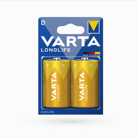 Батарейка лужна D/LR20 (бл-2шт) VARTA Longlife