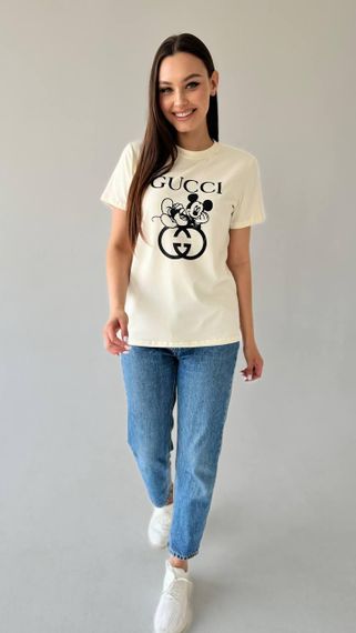 Жіноча футболка Gucci молоко