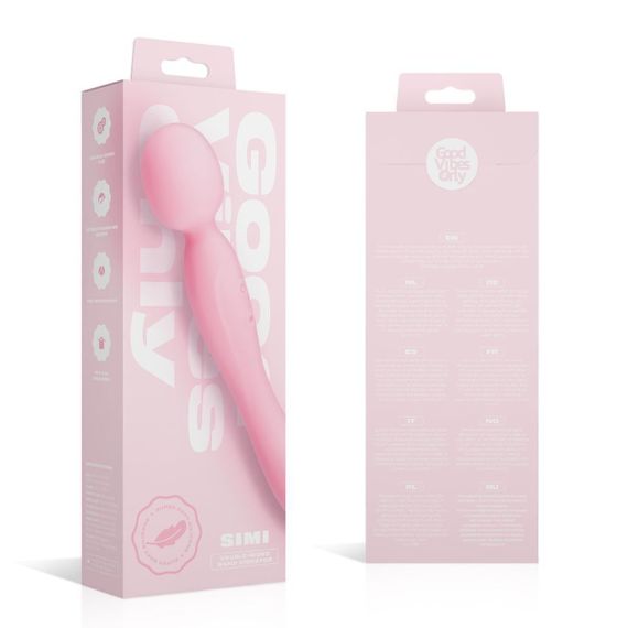 Вибромассажер Good Vibes Only - SIMI Double-Sided Wand Vibrator Soft Silicone - Pink sexstyle | Зображення 9