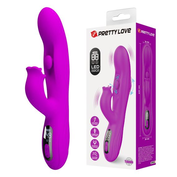 Вибратор-кролик PRETTY LOVE Yalanda Purple, силикон, фиолетовый, качательные движения и вибрация Sex Aura