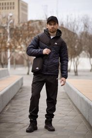 Комплект чоловічий: куртка Active TNF чорно-синя + штани TNF чорні. Барсетка TNF у подарунок! (1855065013)