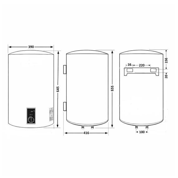 Водонагрівач електричний Thermo Alliance 50 л Black, вертикальний, сухий ТЕН 2,0 кВт D50V20J2 (D)KВ | Зображення 1