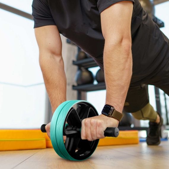 Ролик для пресу подвійний Gymtek блакитний | Зображення 3