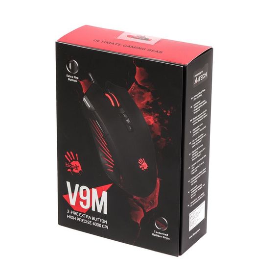 Миша ігрова A4-Tech Bloody V9M, чорна, з підсвічуванням, USB | Зображення 3