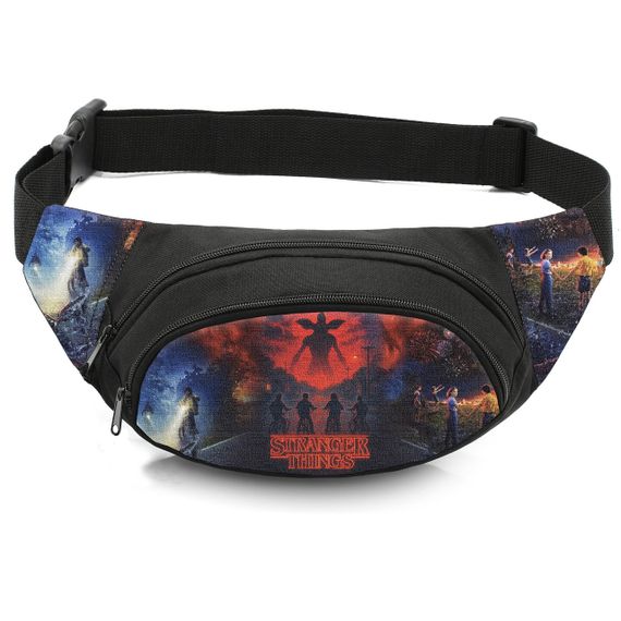 Сумка-бананка дитяча з принтом Дуже дивні справи поясна сумка для хлопчика (4575)