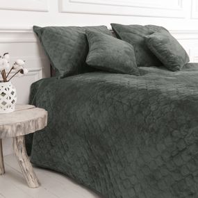 Покрывало евро ТЕП Velour Ромб круглый 4-00518-22394 240х260 см серое