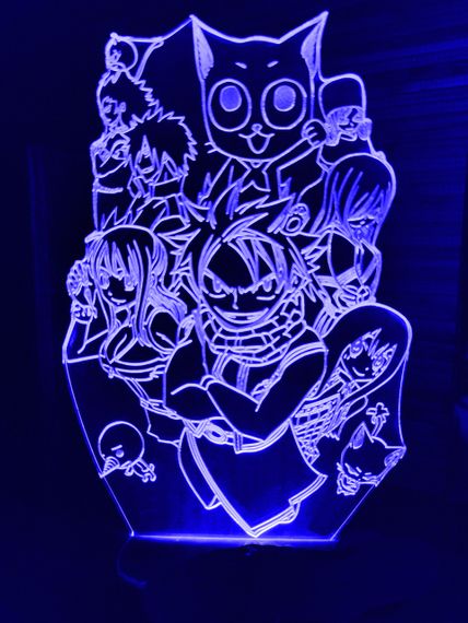 Акриловий світильник-нічник Фейрі Тейл (Fairy Tail) синій tty-n000863