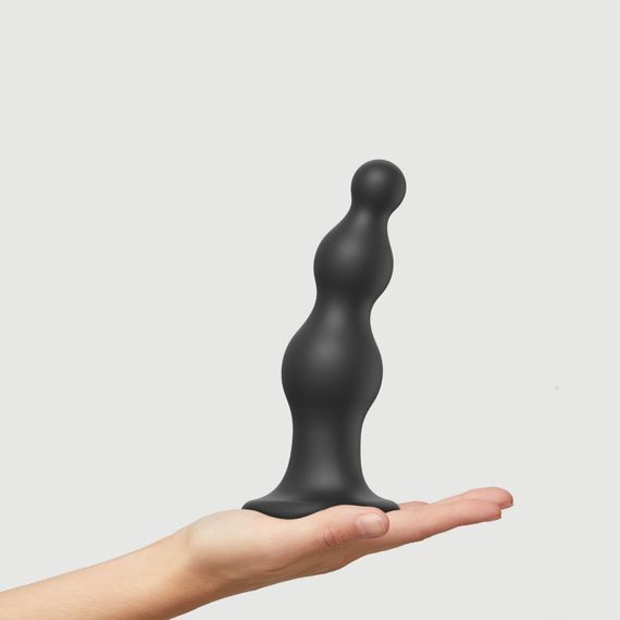Насадка для страпона Strap-On-Me Dildo Plug Beads Black XL | Зображення 1