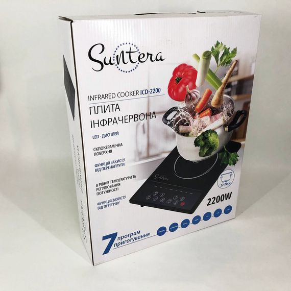 Плитка індукційна Suntera ICD-2200, 2200 Вт, інфрачервона міні плита, індукційна плита міні | Зображення 4