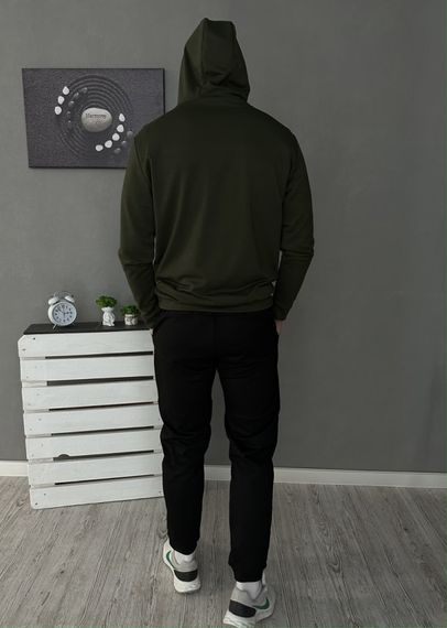 Демісезонний спортивний костюм Puma худі хакі + чорні штани (двонитка) RD106/RD111 | Зображення 7