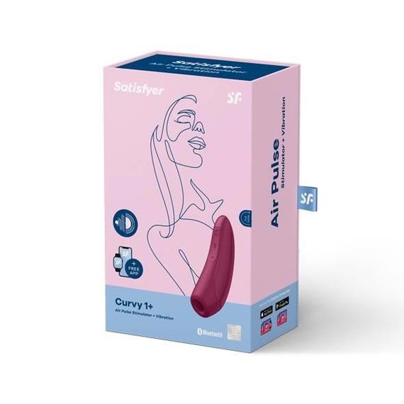 Вакуумний стимулятор клітора для жінок Satisfyer Curvy 1+, бордовий Sex Aura | Зображення 6