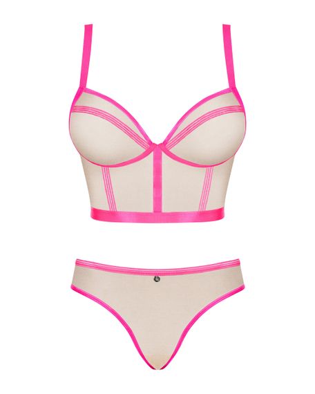 Комплект Obsessive топ та трусики, тілесно-рожевий, L/XL Sex Aura | Зображення 4