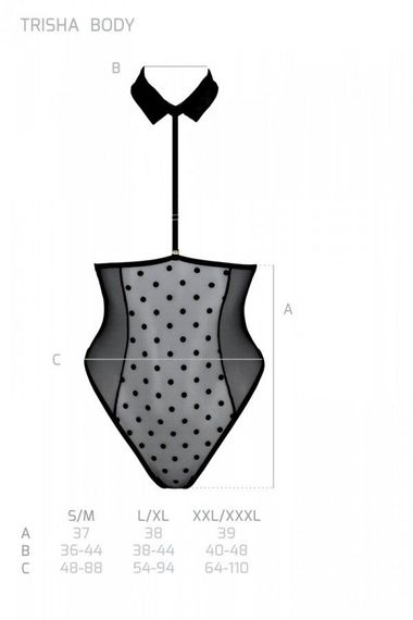Эротическое боди Passion TRISHA BODY, S/M, black, с открытыми чашками | Зображення 4