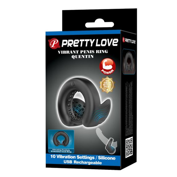 Віброкільце PRETTY LOVE Quentin Vibrating Silicone Cock Ring Sex Aura | Зображення 2