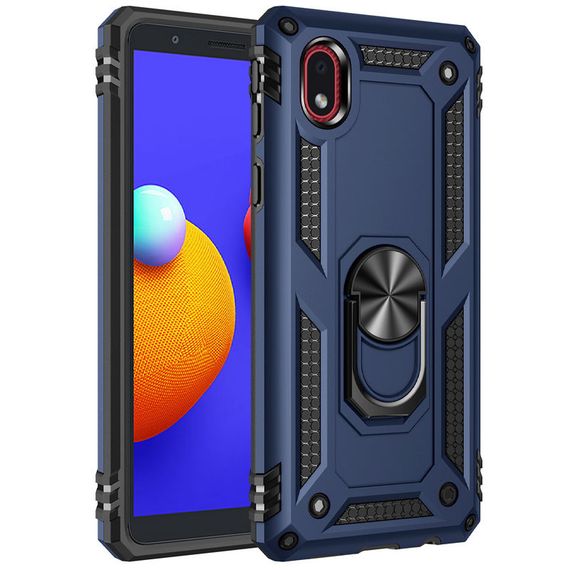 Протиударний чохол Serge Ring магнітний тримач (Ударостійкий) для Samsung Galaxy M01 Core Blue