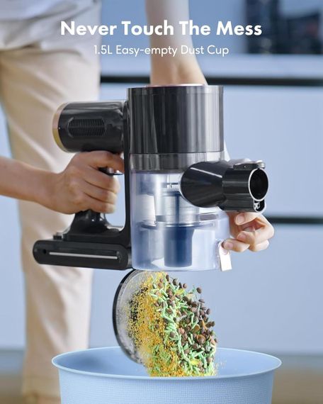 Акумуляторний пилосос Movell 300W, 28000Pa, HEPA-фільтр, LED-дисплей, 55 хв автономності, 1.5L, чорний | Зображення 5