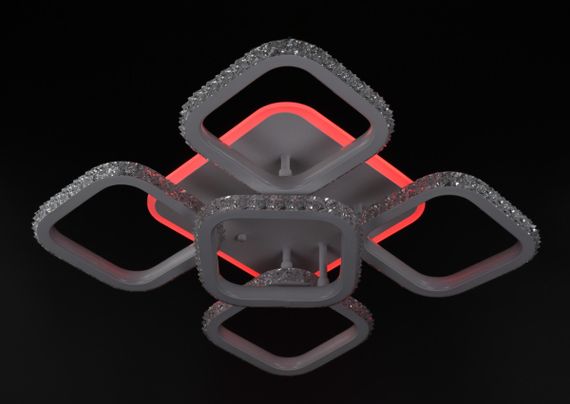 Люстра світлодіодна стельова LED світильник для квартири на стелю лед 26321 Білий 12х42х42 см. | Зображення 7