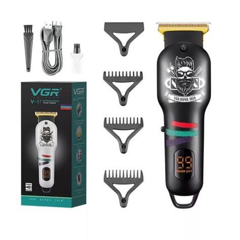 Машинка для стрижки волосся та бороди професійна VGR V-699 з насадками та LED дисплеєм. Колір: чорний | Зображення 6