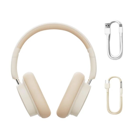 Накладні бездротові навушники Baseus Bowie D05 Wireless Headphones (NGTD02021) Creamy-white | Зображення 1