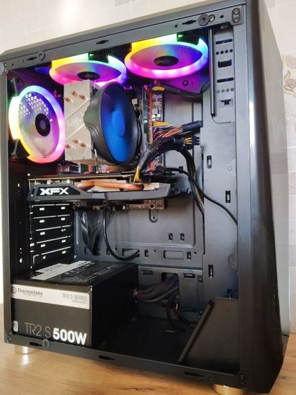 Ігровий ПК 1stPlayer R3-3R1 Color LED Black Tower / Intel Xeon E5-2670 v3 (12 (24) ядер по 2.3 - 3.1 GHz) / 16 GB DDR4 / 960 GB SSD / AMD Radeon RX 580, 8 GB GDDR5, 256-bit / HDMI / 500W б/в | Зображення 1