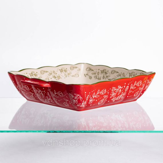 Форма для запекания Vintage 28×24×6 (см) квадратная форма для выпекания в духовке с ручками Красная HM04-15 | Зображення 2