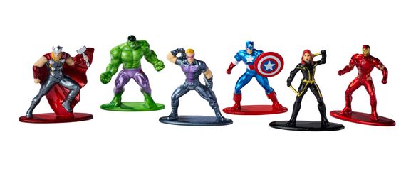 Игровые металлические фигурки набор 6шт Marvel Мстители