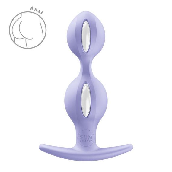 Анальні кульки Fun Factory B BALLS DUO Purple, ефект вібрації, діаметр 3,2 та 3,6 см Sex Aura