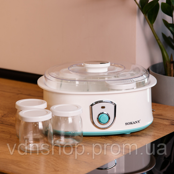Йогуртница электрическая на 7 баночек по 180 (мл) аппарат для приготовления йогурта 20 Вт йогуртница с таймером для дома SK2304 | Зображення 4