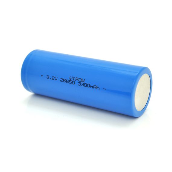 Літій-залізо-фосфатний акумулятор 26650 Lifepo4 Vipow IFR26650 FlatTop, 3300mAh, 3.2V, Blue Q50/500 | Зображення 1