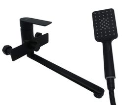 Змішувач для ванни довгий вилив AIM чорний матовий DG01153 (matte black)