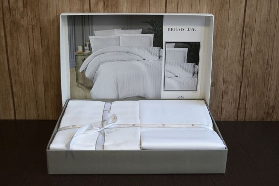 Постельное белье First Choice Cotton Satin семейный 160х220 Broad Line White | Зображення 1