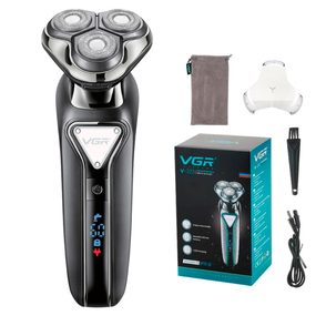 Електробритва VGR V-323 BLACK, роторна, IPX6, LED дисплей