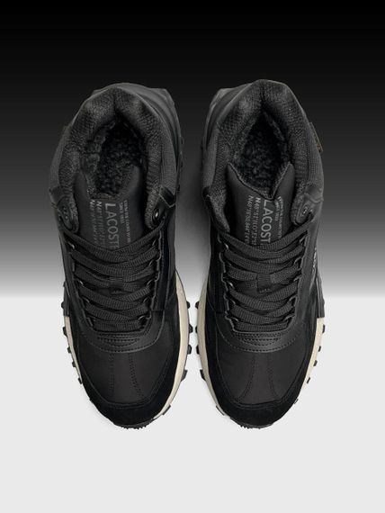 Зимние Мужские кроссовки New Lacoste Elite Active High Fur Black Beige (топ качество) A4868 45 29 - 29,5 см | Зображення 4