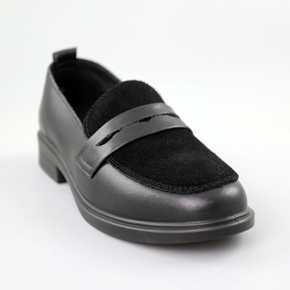 Лофери жіночі шкіряні 591372 Чорні 37 38 39 40 41 42 | Зображення 1