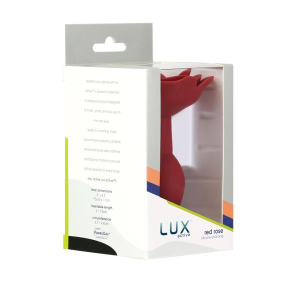 Силіконова анальна пробка Lux Active с розой - Red Rose Silicone Anal Plug Sex Aura | Зображення 5