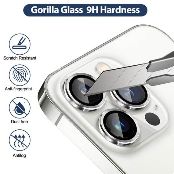 Защитное стекло Metal Classic на камеру (в упак.) для Apple iPhone 14 Pro (6.1") / 14 Pro Max (6.7") | Зображення 1