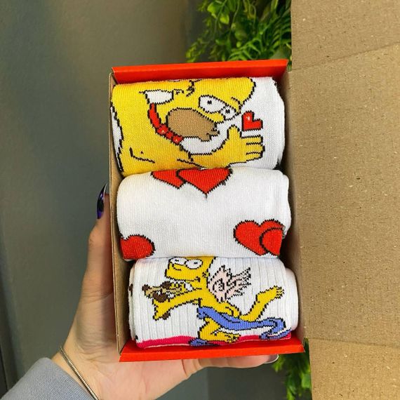 Подарочный набор мужских носков в коробке размер 40-45 3 пары цвет белый ч3бокс025