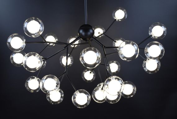 Люстра підвісна на 27 лампочок 26419 Чорний 65-115х80х80 см. | Зображення 1