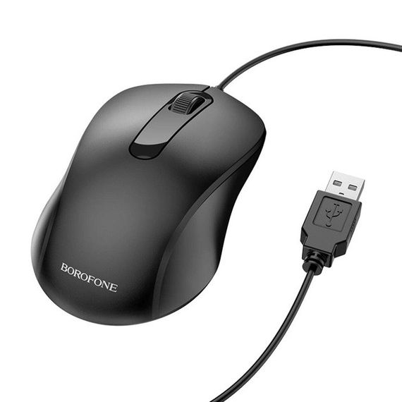 Миша провідна BOROFONE BG4, Black, Box | Зображення 1