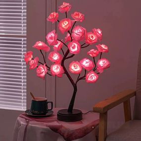 Настільний світильник з дерева з трояндами 24LED XPRO (23457471801_395)