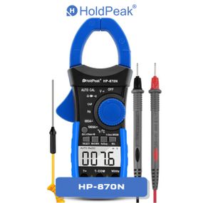 Мультиметр HoldPeak HP-870N клещи токоизмерительные цифровые (TrueRMS 6000 отсчетов 1000A 1000В AC/DC 60МОм 100мФ 1000°C 10МГц)