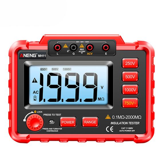 Тестер опору ізоляції (мегаомметр) ANENG MH11. Rіз (0.1-2000 МОм), V ~ (до 750 В). 160 120 57 мм. | Зображення 1