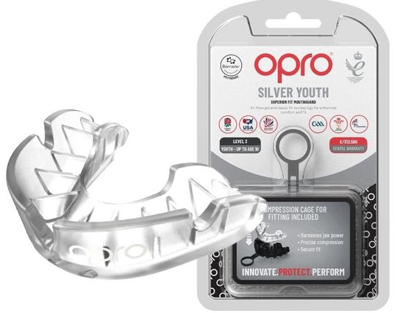 Капа OPRO Silver дитяча (вік до 11) Clear (art.102503006)