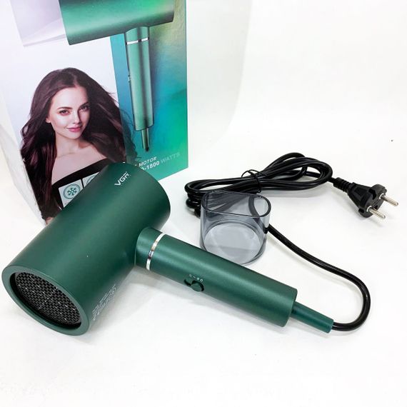 Професійний фен для волосся VGR V-431 потужністю 1600-1800 Вт із режимом холодного повітря. Колір: зелений | Зображення 4