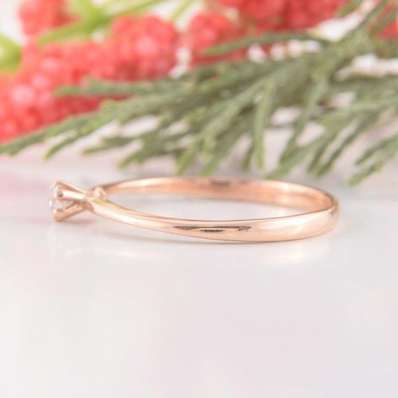 Кольцо из красного золота с бриллиантом 18.5 | Зображення 3