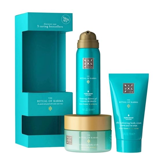 Подарочный набор RITUALS... The Ritual of Karma Try Me Set 3 caring bestsellers (shower foam, scrub, body cream)