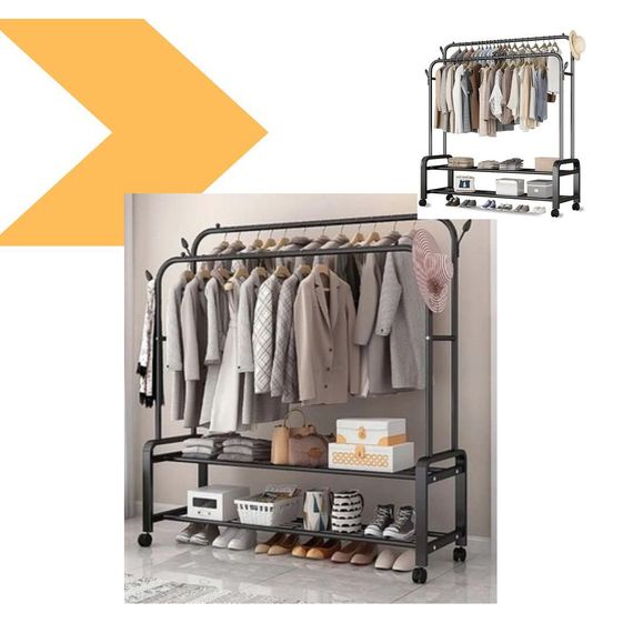 Двоярусна стійка-вішалка для одягу з колесами XPRO (47497-_856) | Зображення 1